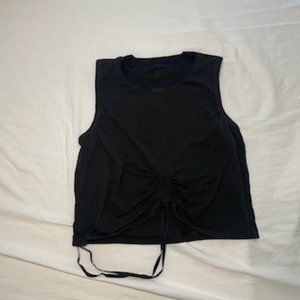 Lululemon Black Crop Tank with cinch detail size 6